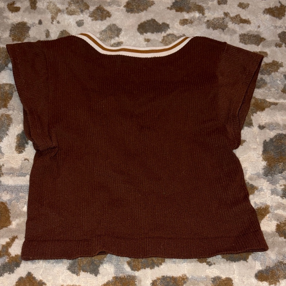 Out From Under for Urban Outfitters Brown Crop Top - Picture 3 of 5